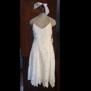 Vera Wang lace appliqué dress